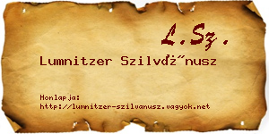 Lumnitzer Szilvánusz névjegykártya